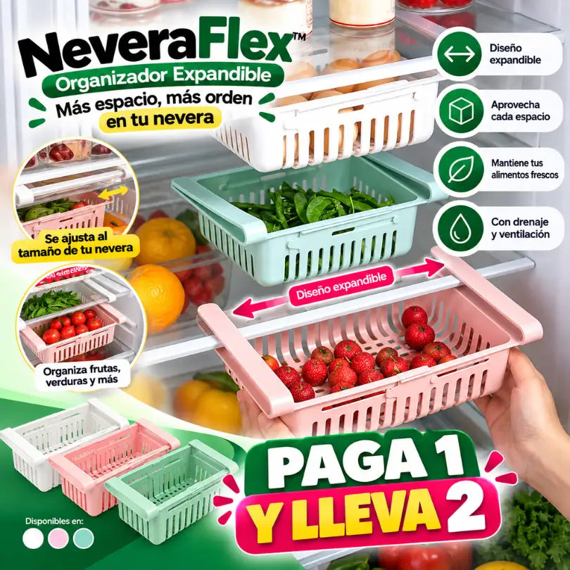 NeveraFlex™ | Organizadores Expandibles para tu Nevera