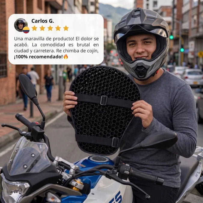 AirGel Pro™ | Cojín de Gel Siliconado para Moto