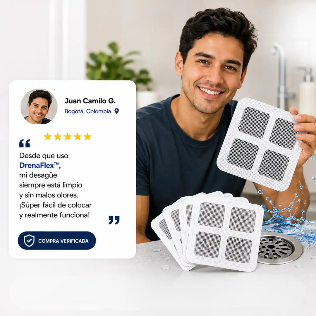 DrenaFlex™ | Filtros desechables para tu desagüe que evitan obstrucciones