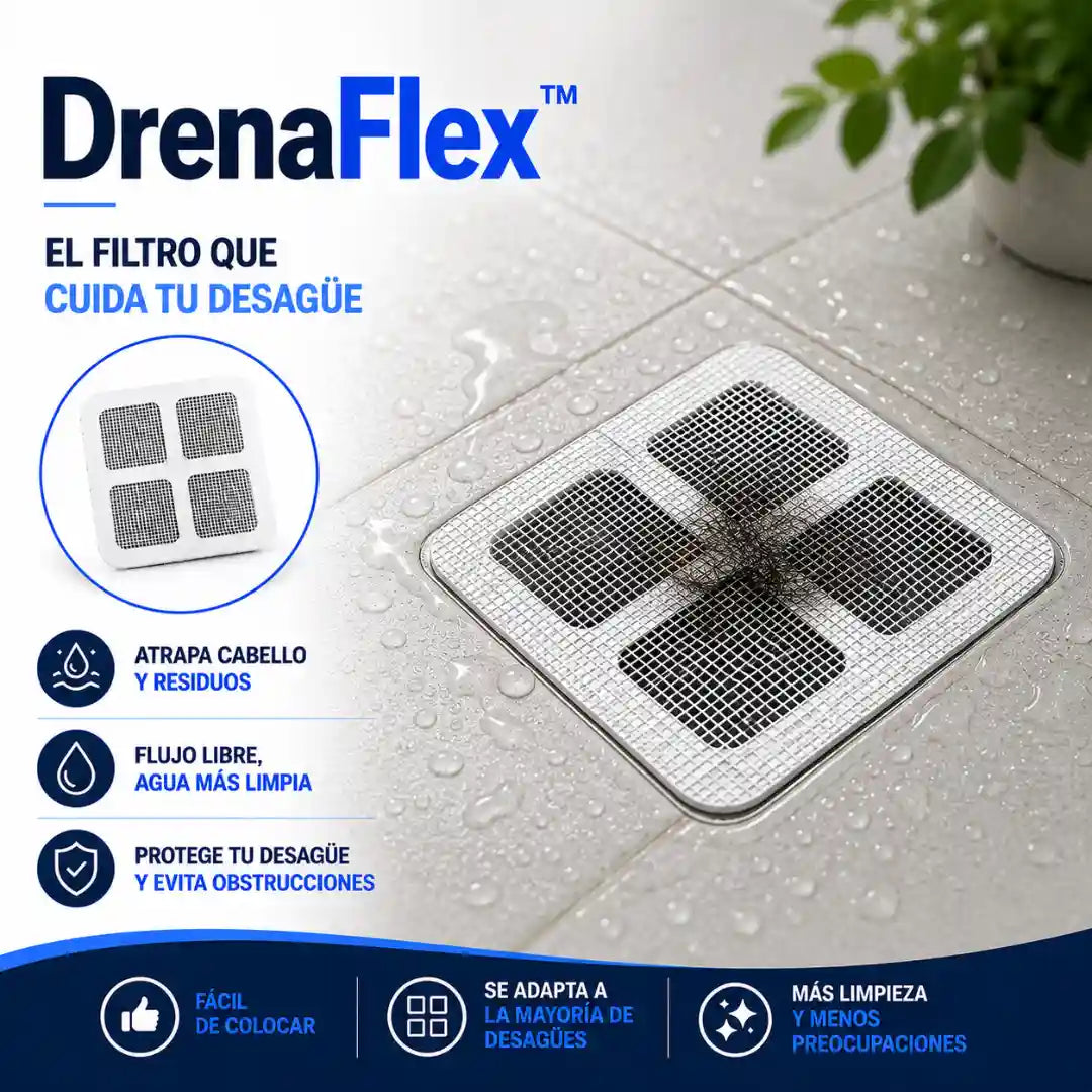 DrenaFlex™ | Filtros desechables para tu desagüe que evitan obstrucciones