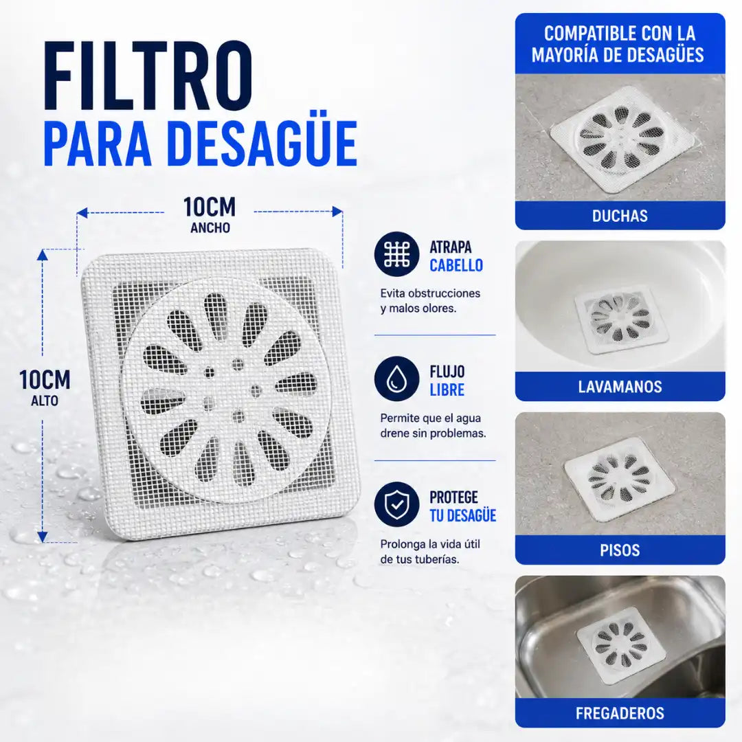 DrenaFlex™ | Filtros desechables para tu desagüe que evitan obstrucciones