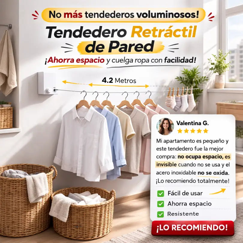 Tendedero Retráctil de 4.2 mts