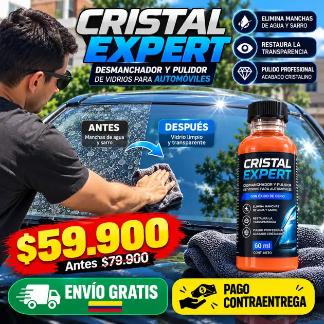 Cristal Expert desmanchador y pulidor de vidrios 60 ml - portada